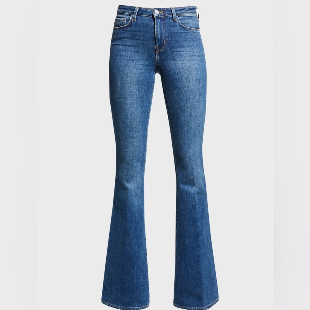 L'AGENCE Classic Blue Wide Leg Jeans